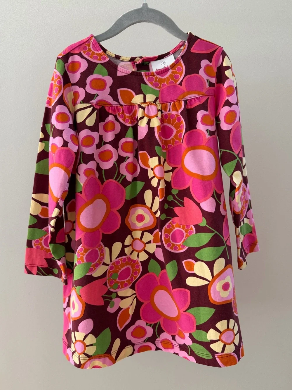 Hanna Andersson | Retro Floral Print Tunic Dress | Syrah | Size 4